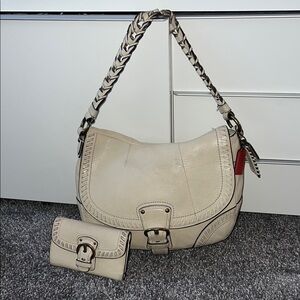 Coach Poppy Whipstitch Soho Hobo Purse with Matching Wallet